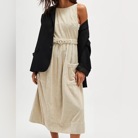 NWOT Free People The Other Side Corduroy Midi Dress - Picture 2 of 13
